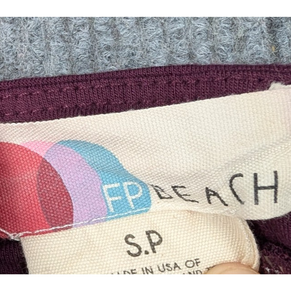 Free People Beach Jumpsuit Womens Small Mora Maroon Strapless Balloon Leg Boho - Picture 6 of 8